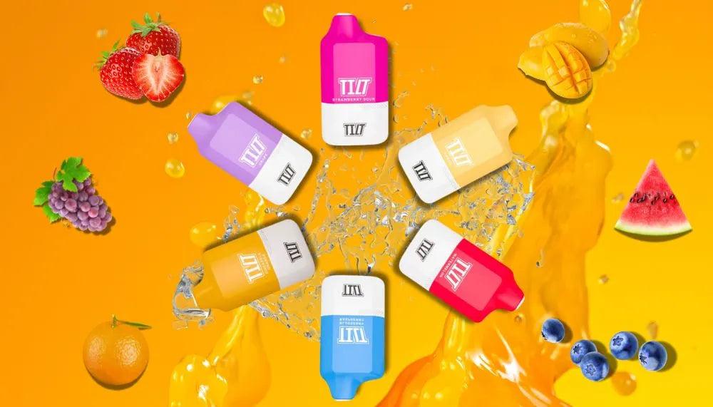 TILT disposable vape showcasing a variety of flavors