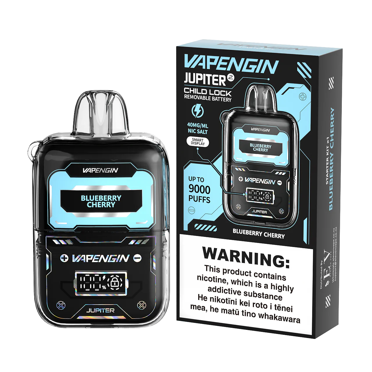 Vapengin Jupiter 2 Blueberry Cherry disposable vape with blueberry and cherry flavor