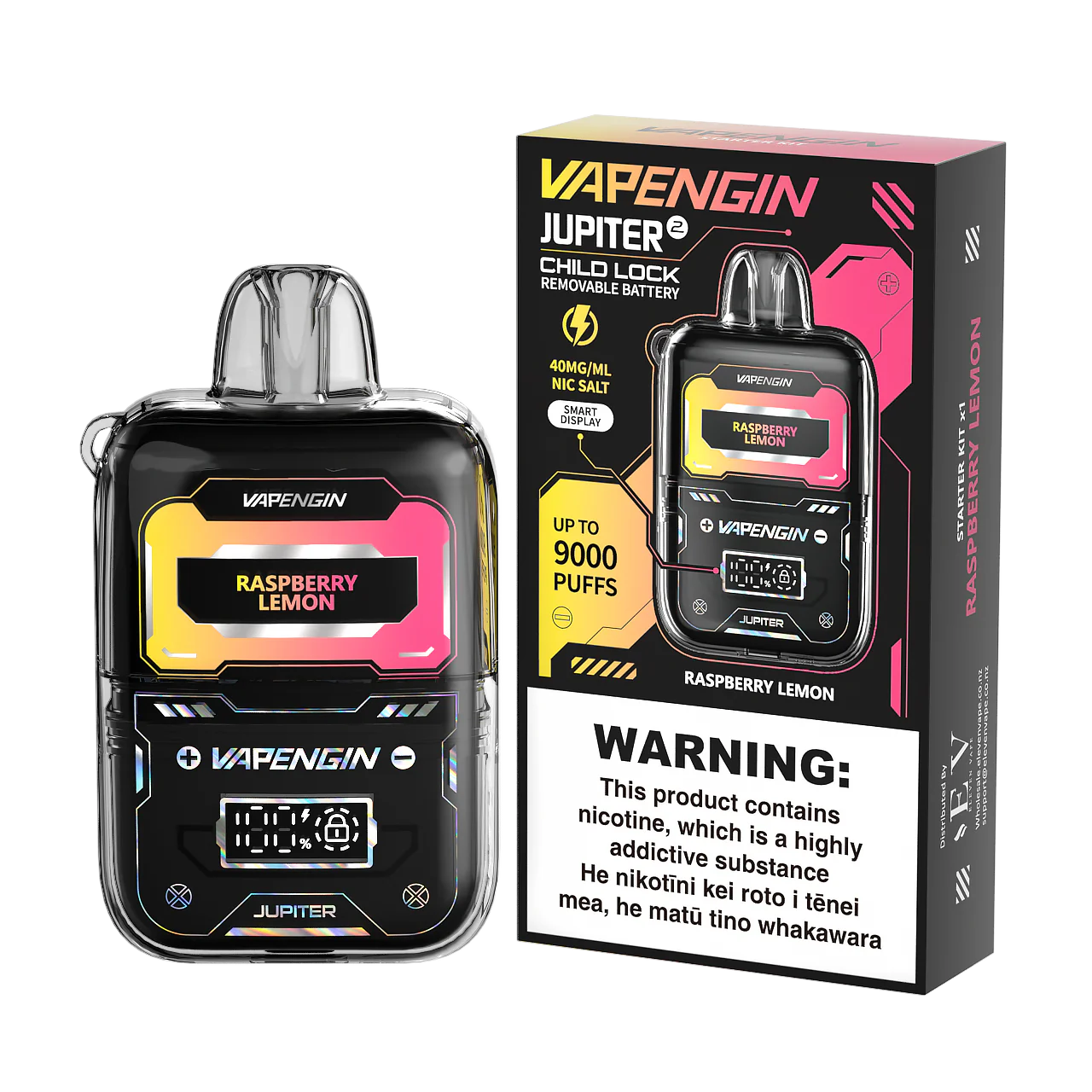 Vapengin Jupiter 2 Raspberry Lemon disposable vape with raspberry and lemon flavor