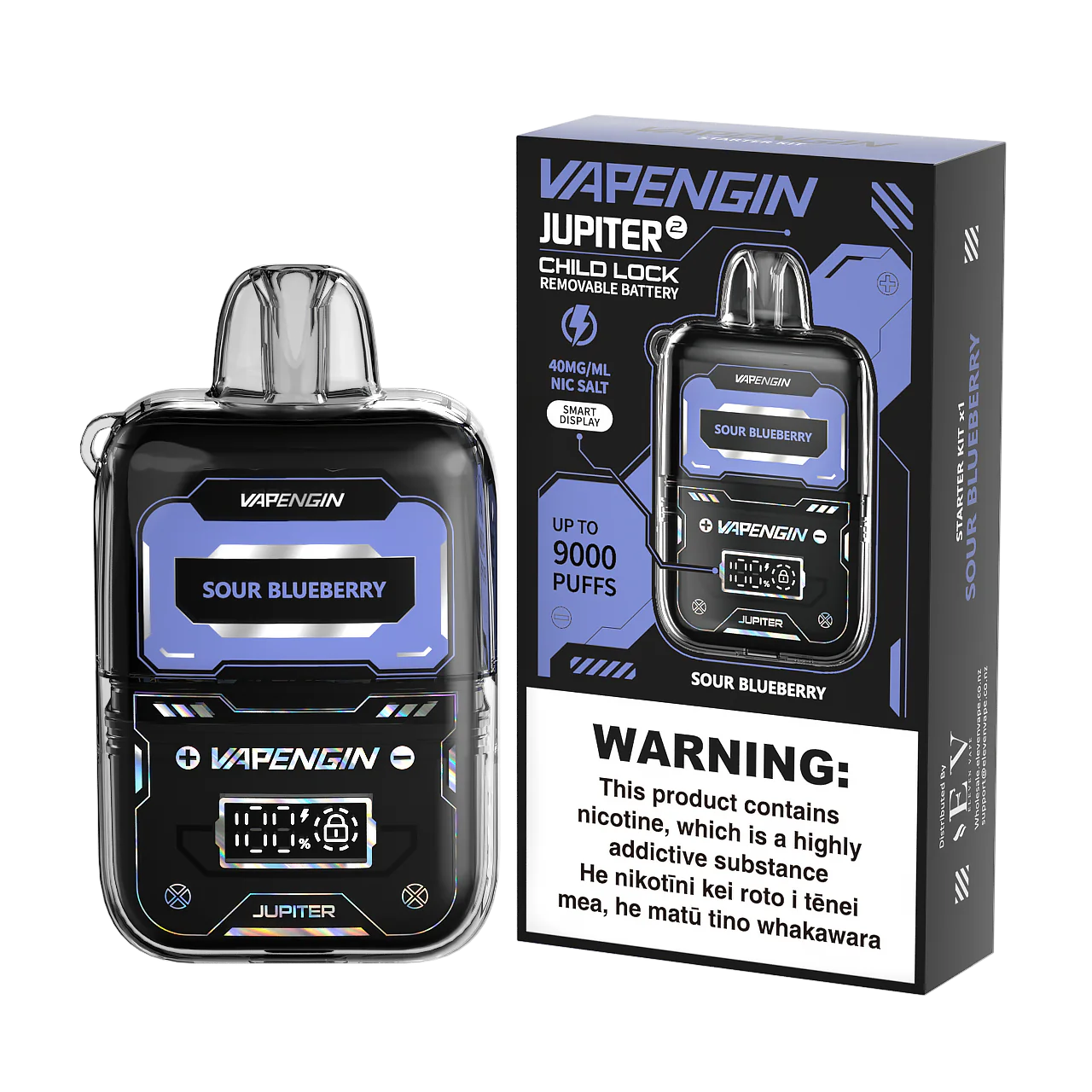 Vapengin Jupiter 2 Sour Blueberry disposable vape with sour blueberry flavor