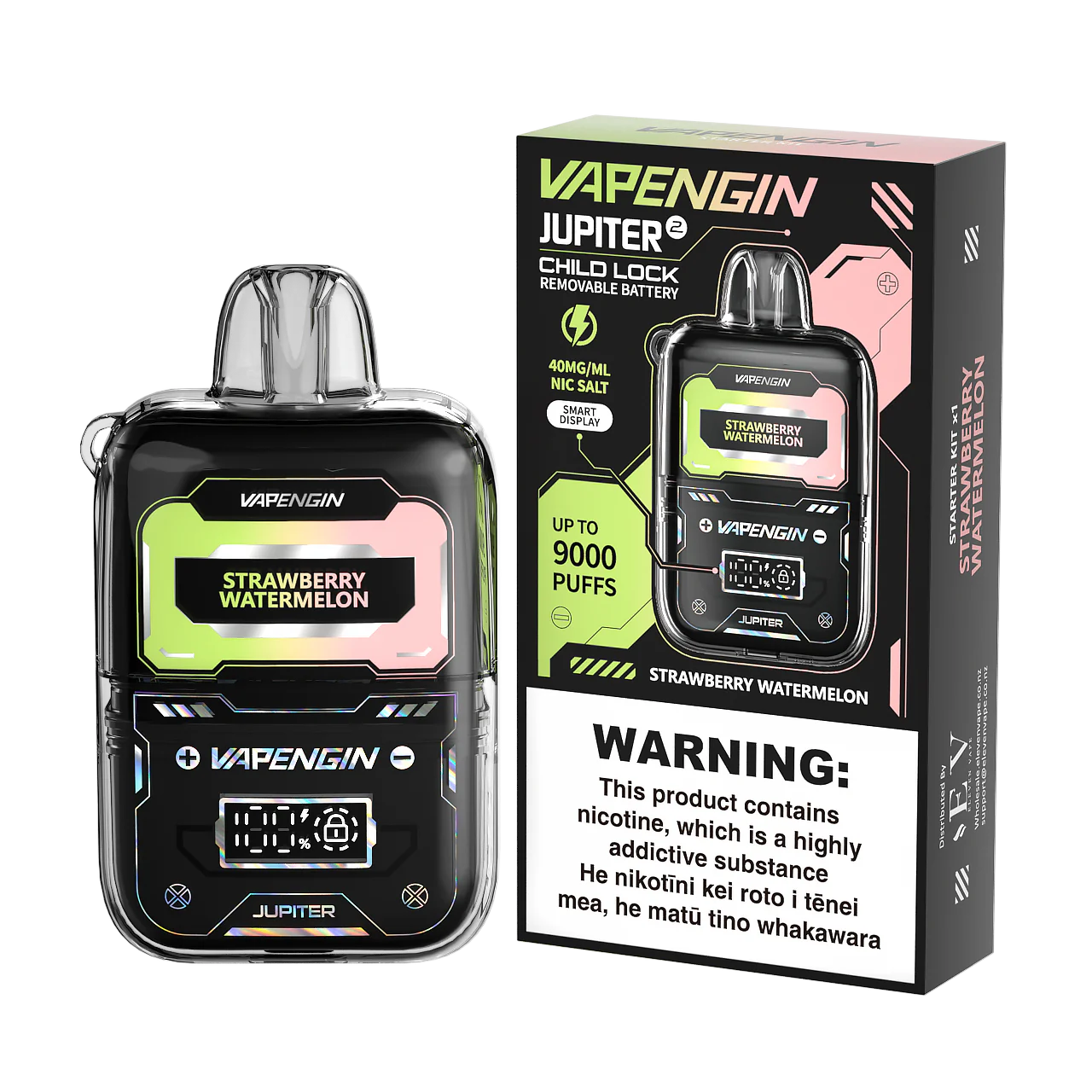 Vapengin Jupiter 2 Strawberry Watermelon disposable vape with fruity strawberry and watermelon flavors