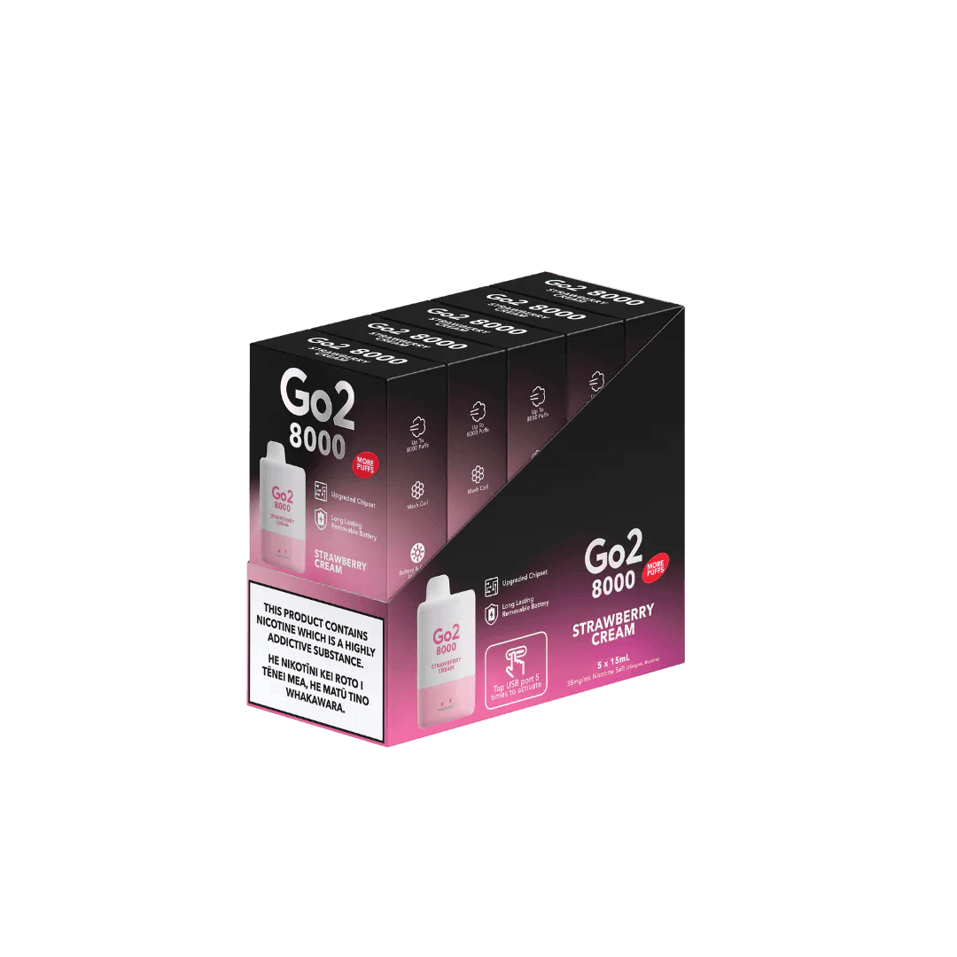 Go2 8000 Disposable Strawberry Cream 35mg/mL - Vape Vend