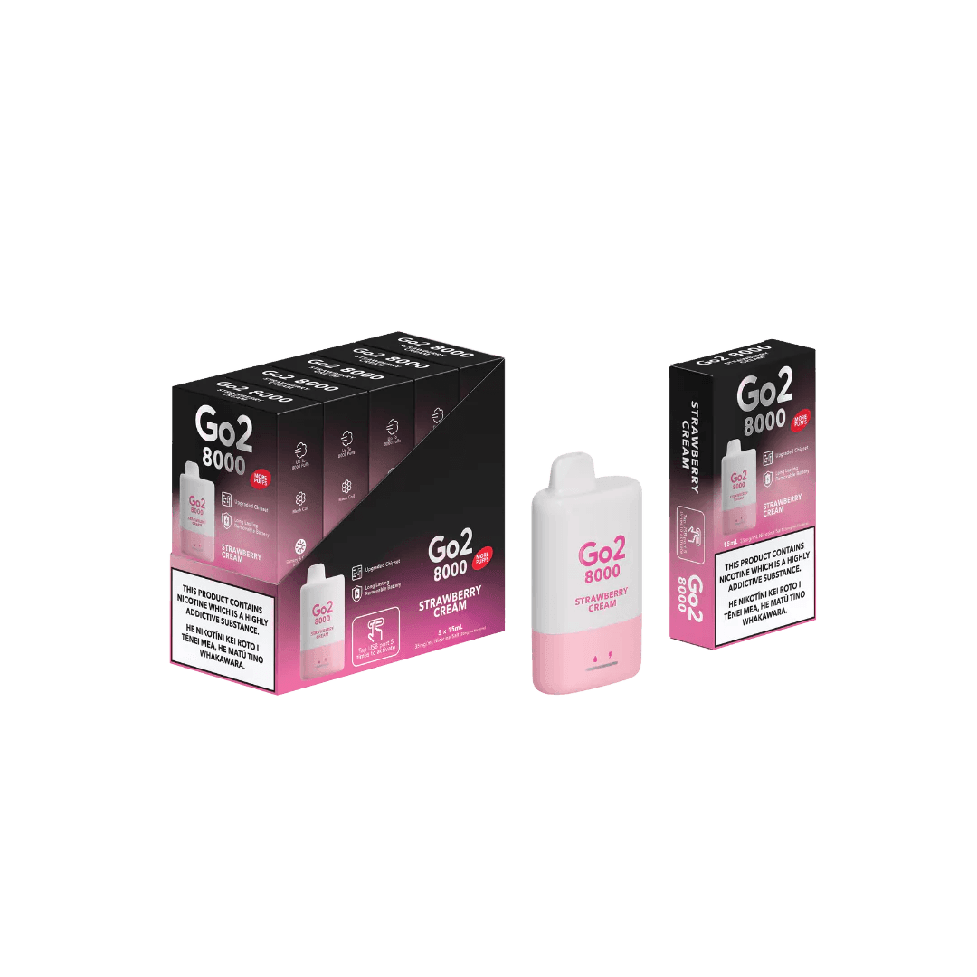 Go2 8000 Disposable Strawberry Cream 35mg/mL - Vape Vend